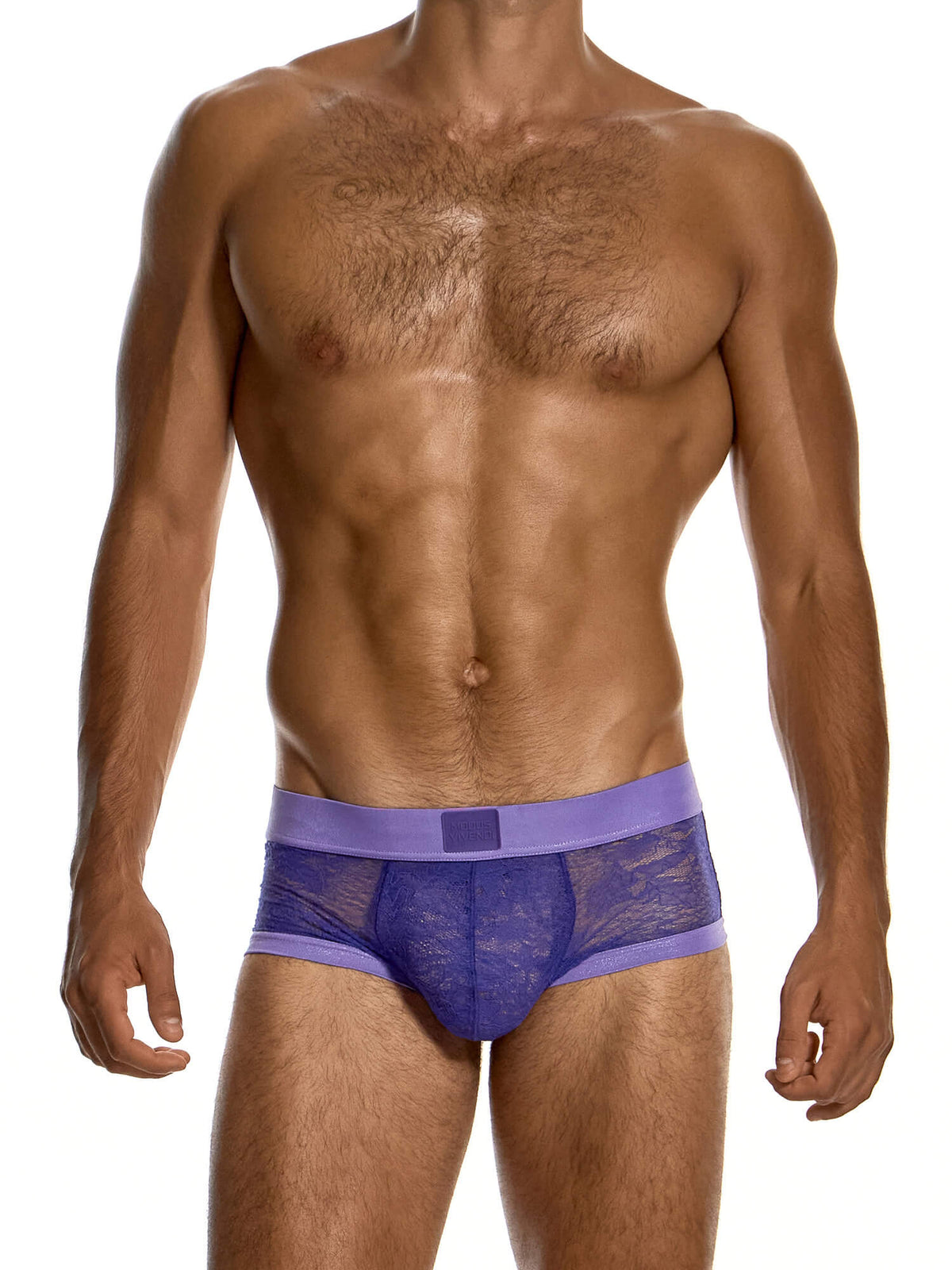 Modus Vivendi Lingerie Lace Boxer Trunk in purple, product photograph
