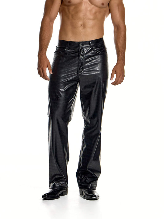 Modus Vivendi Croco Textured Pants in black, product photograph