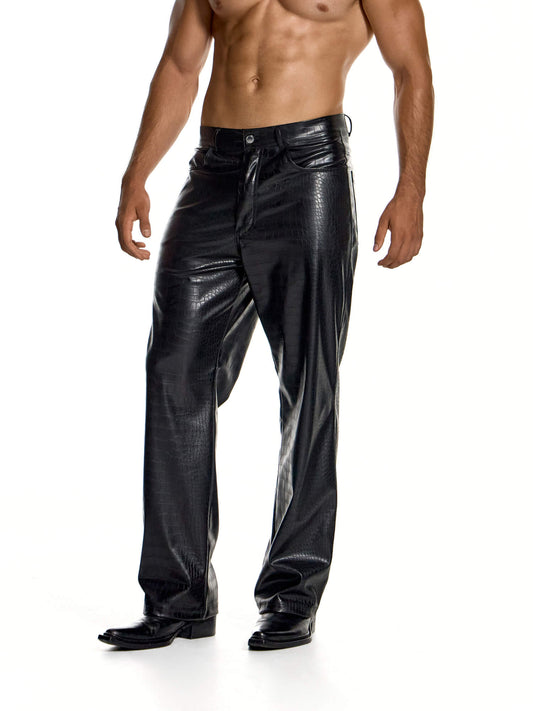 Modus Vivendi Croco Textured Pants in black, product photograph