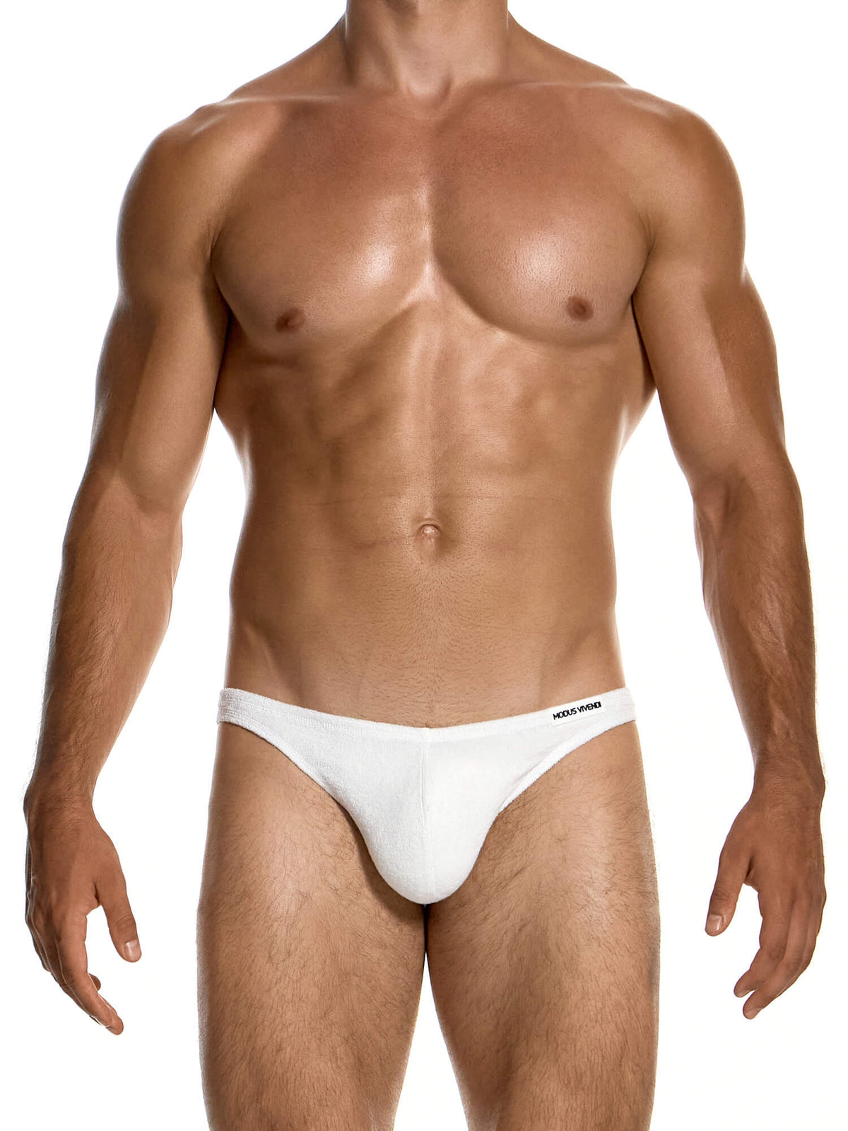 Modus Vivendi Towel Low Cut Bikini Brief in White, product photograph