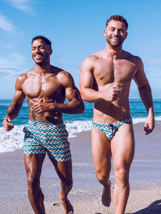 2eros Chevy Blue Bondi S60 Mid-Thigh Swim Short in Eco-Fabric