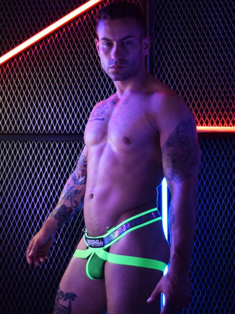 Breedwell Reflector Crossover Neon Jockstrap