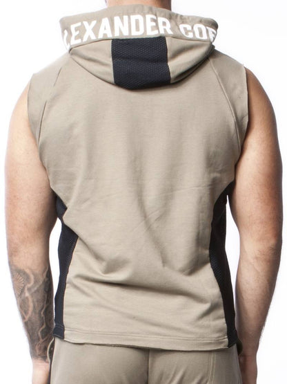 Alexander Cobb Sleeveless Zipped Cotton Hoodie Tank