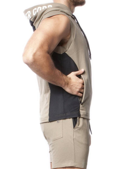 Alexander Cobb Sleeveless Zipped Cotton Hoodie Tank