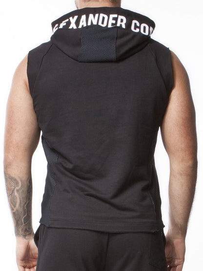 Alexander Cobb Sleeveless Zipped Cotton Hoodie Tank
