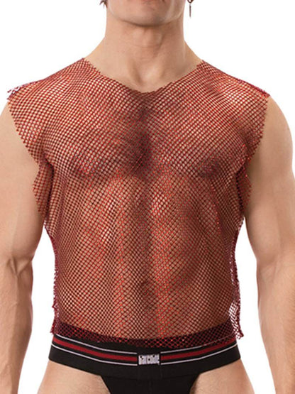 BARCODE Berlin Bling Mesh Tank Top