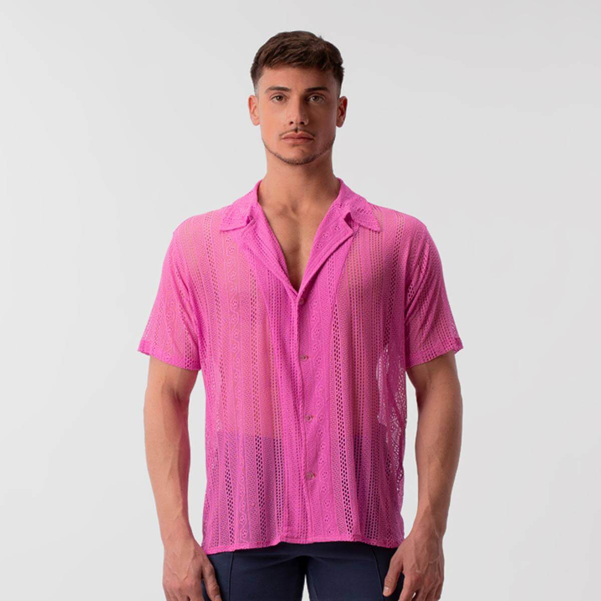 Barcode Berlin Men's Dusan Lace Short Sleeve Shirt