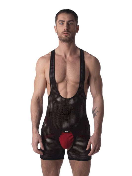 Barcode Berlin Pan Crotchless Backless Mesh Singlet