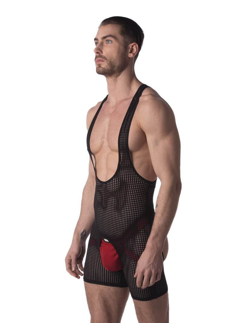 Barcode Berlin Pan Crotchless Backless Mesh Singlet