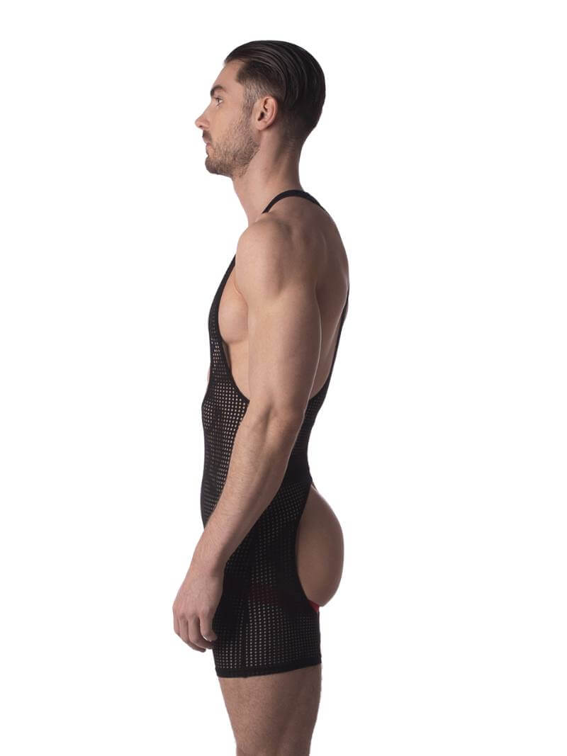 Barcode Berlin Pan Crotchless Backless Mesh Singlet