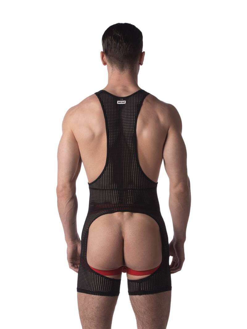 Barcode Berlin Pan Crotchless Backless Mesh Singlet