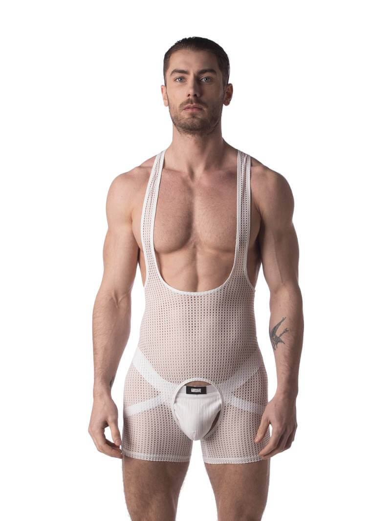 Barcode Berlin Pan Crotchless Backless Mesh Singlet