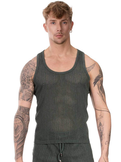BARCODE Berlin Alabin Knitted Mesh Tank Top