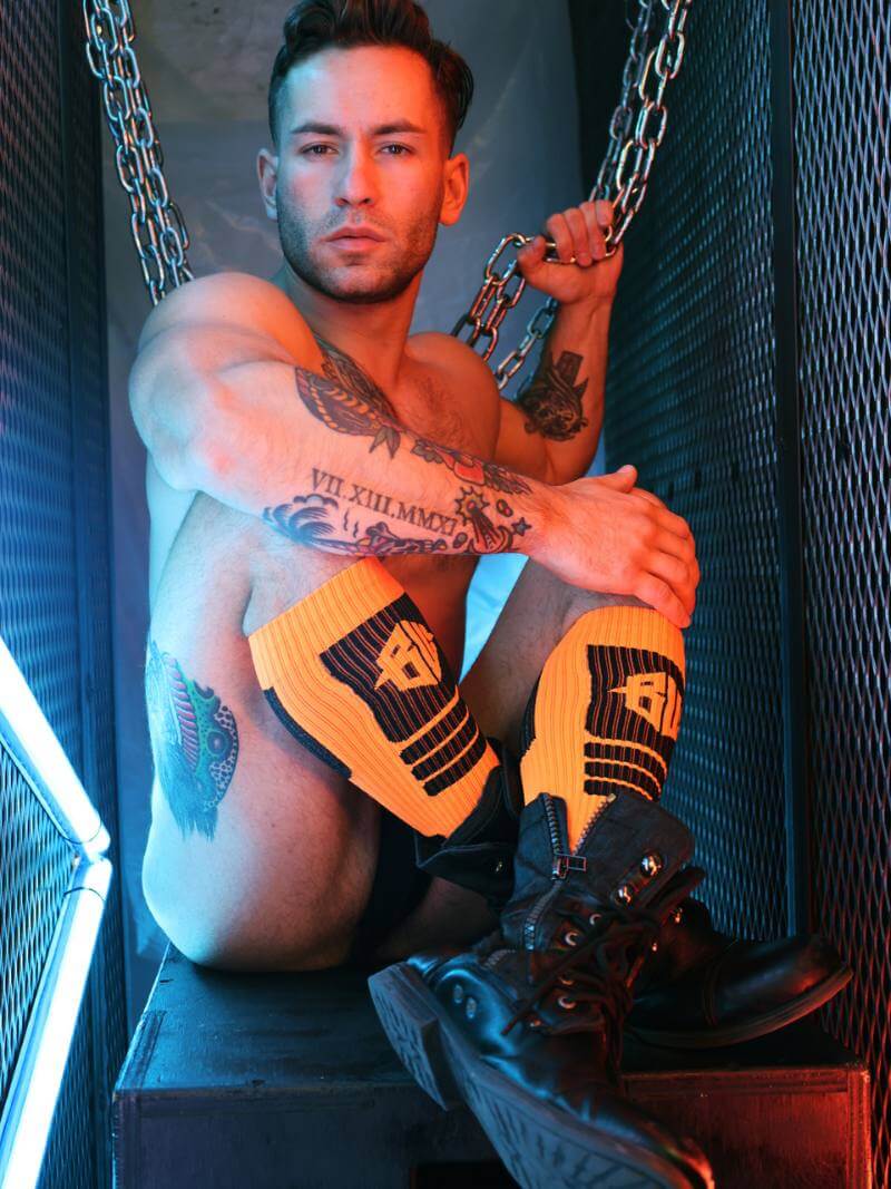 Mens Breedwell Hypnotix Neon Rave Knee-High Socks