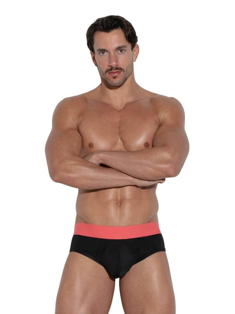 CODE 22 Work Out Mens Microfiber Brief with Support Pouch