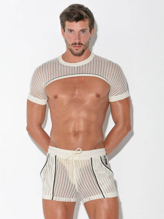 CODE22 Men's Crochet Cropped Gay T-Shirt