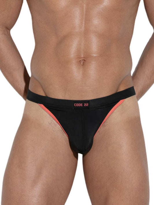 CODE 22 Work Out Microfiber Thong with Large Pouch
