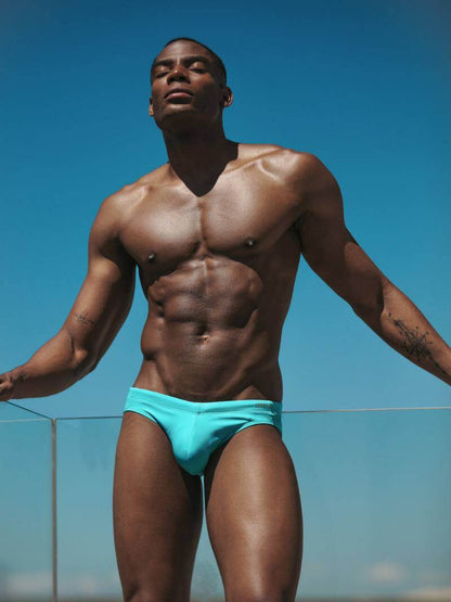 Model in CODE 22 Men's Designer Swimwear Briefs