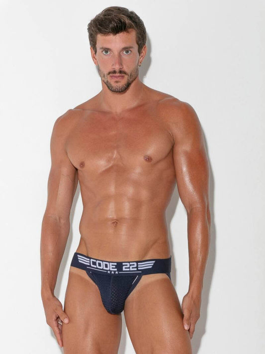 CODE22 Military Blue Mesh Jockstrap