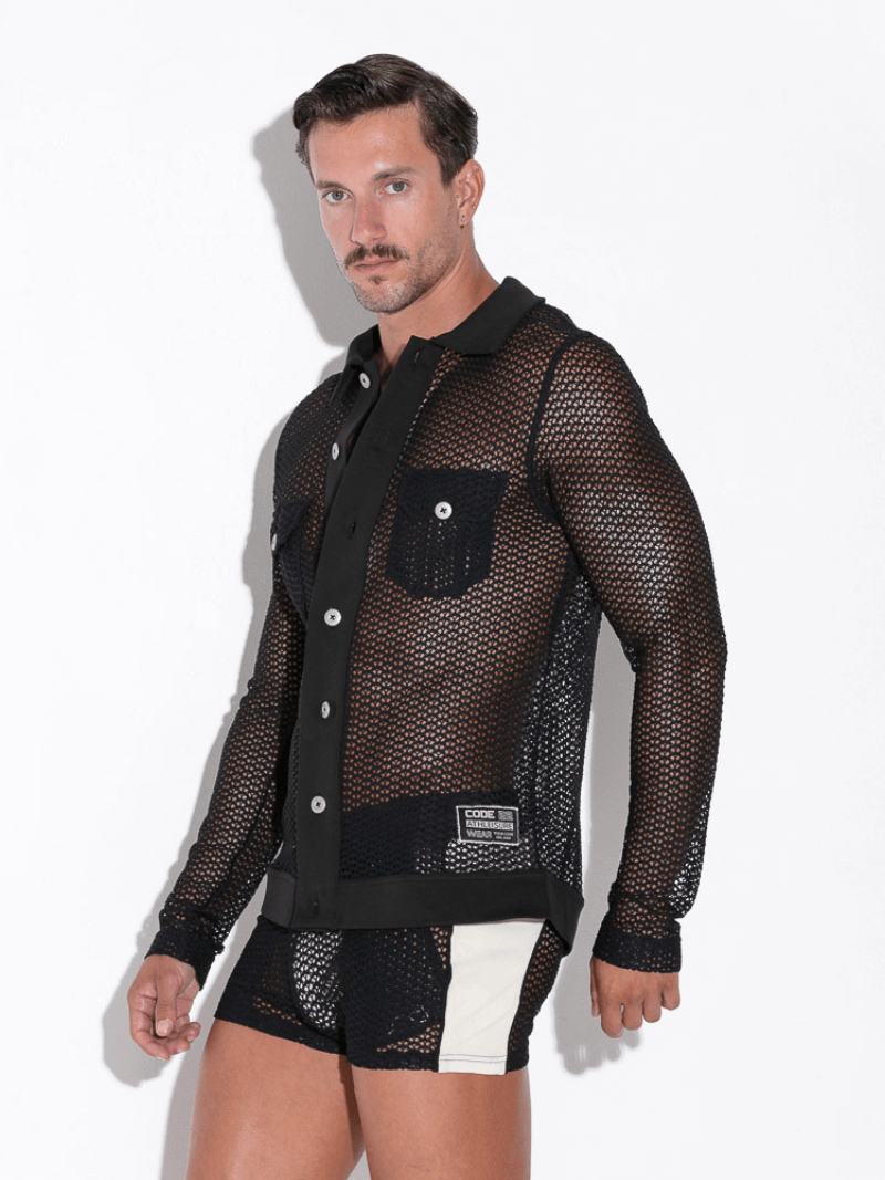 CODE22 Openwork Jacquard Overshirt