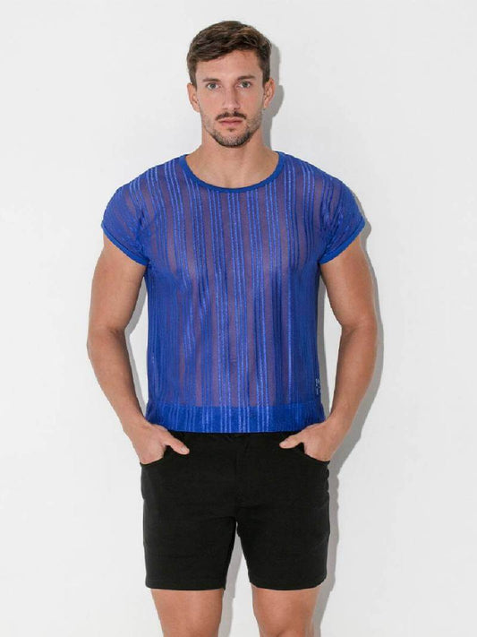 CODE22 Pinstripe Mesh T-Shirt