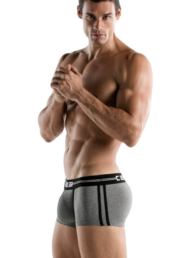 CODE22 Mens Padded Boxer Trunk with Power Shape Enhancement Padding