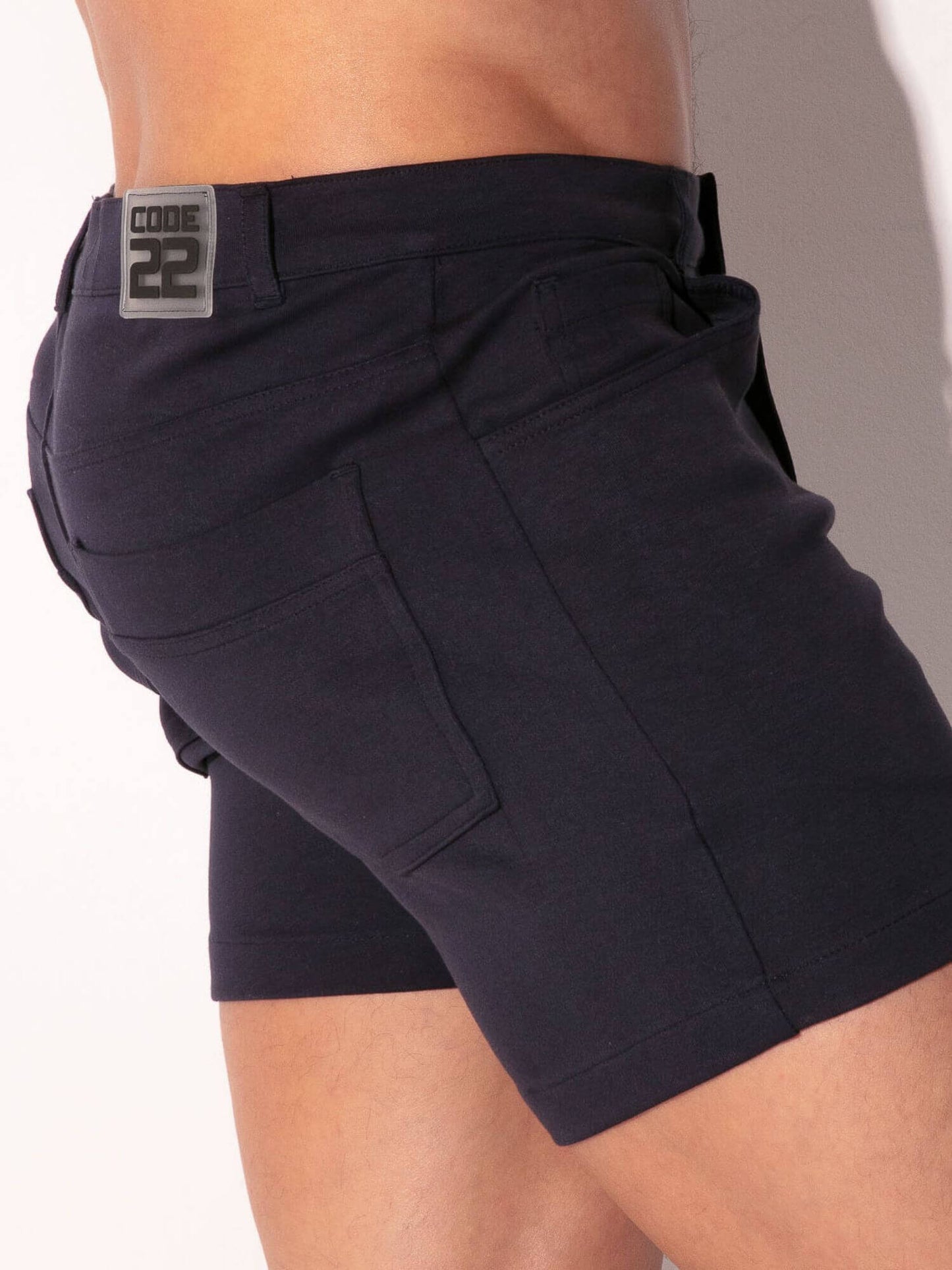 CODE 22 5-Pocket Shorts – Slim Fit Stretch Cotton Low Rise Men’s Jean Style Shorts