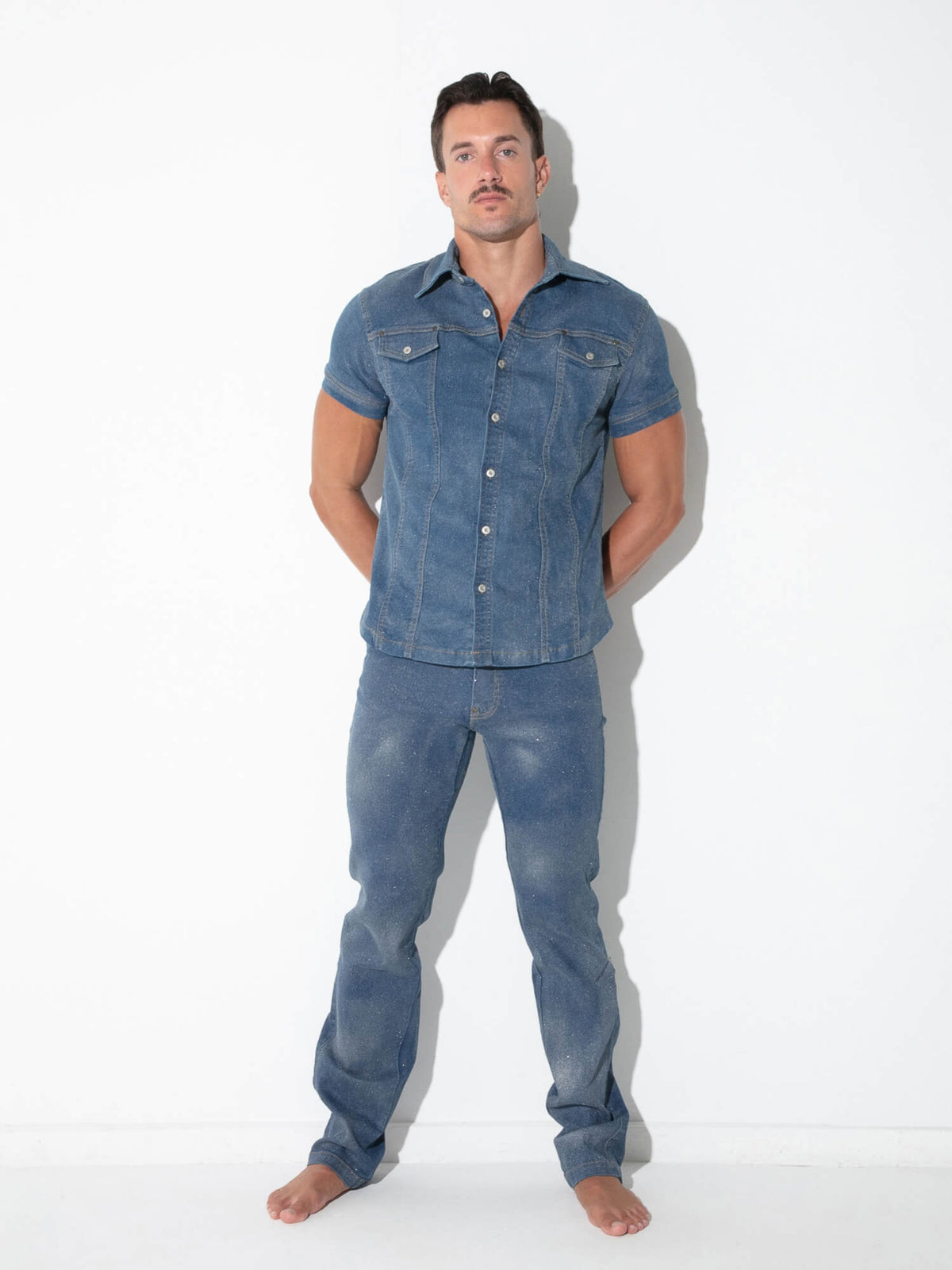CODE 22 Metallic Shimmer Denim Shirt, product photograph