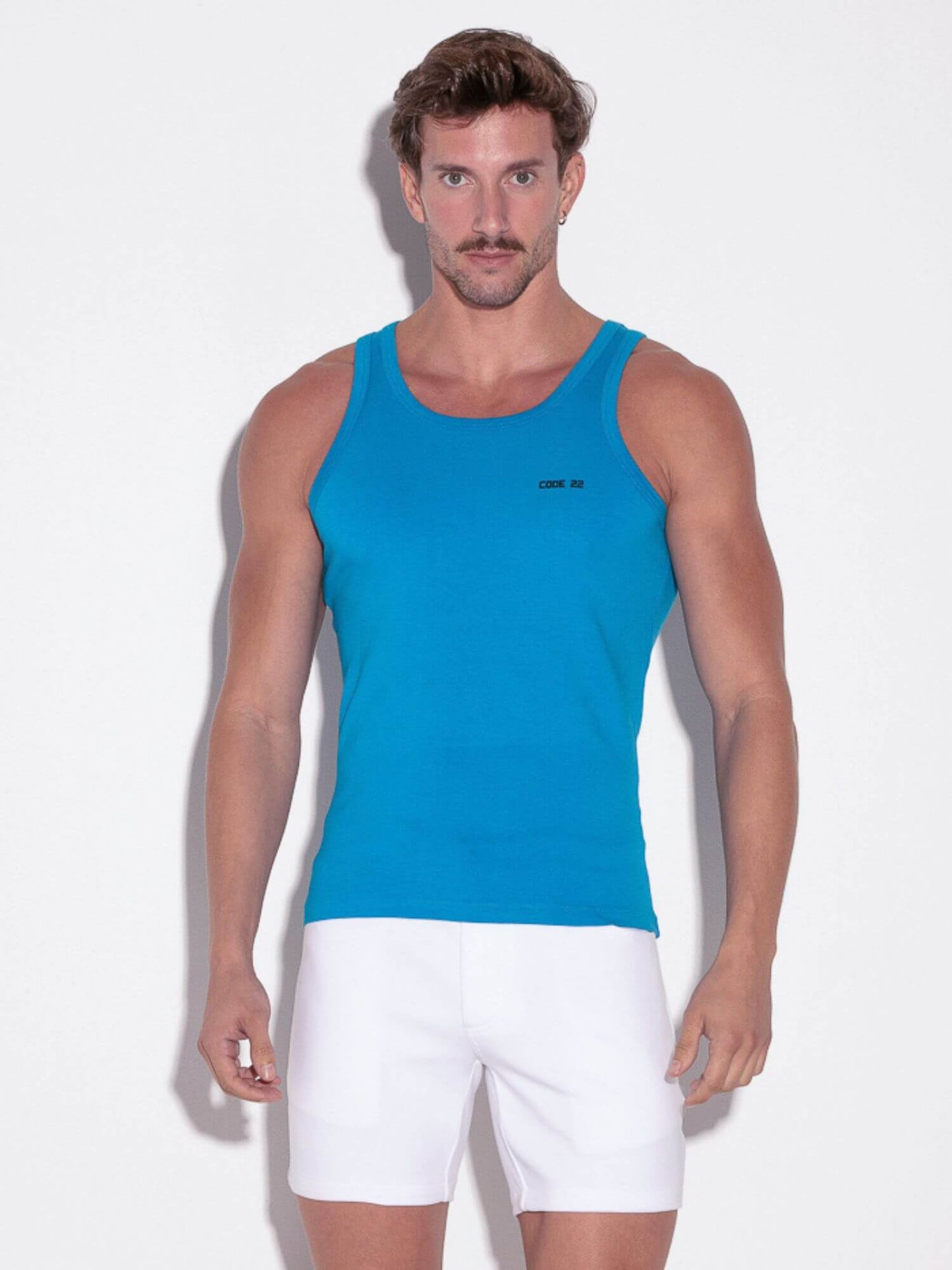 CODE22 Basic Tank Top – Breathable Modal Stretch Slim Fit Men’s Racerback Vest