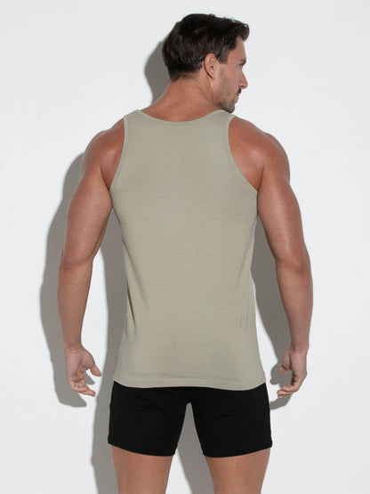CODE22 Basic Tank Top – Breathable Modal Stretch Slim Fit Men’s Racerback Vest