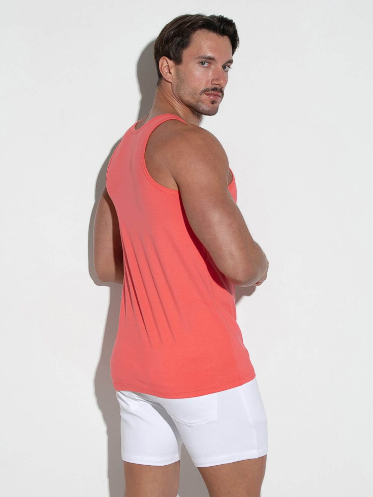 CODE22 Basic Tank Top – Breathable Modal Stretch Slim Fit Men’s Racerback Vest