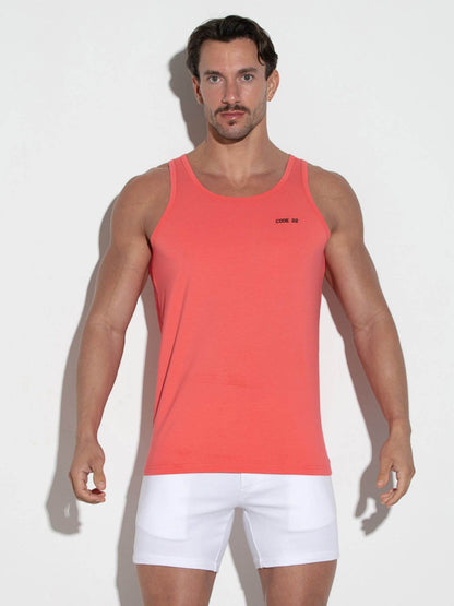 CODE22 Basic Tank Top – Breathable Modal Stretch Slim Fit Men’s Racerback Vest