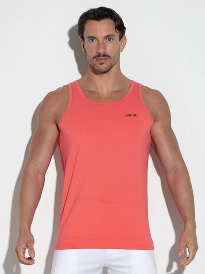 CODE22 Basic Tank Top – Breathable Modal Stretch Slim Fit Men’s Racerback Vest