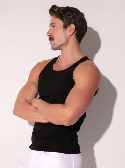 CODE22 Basic Tank Top – Breathable Modal Stretch Slim Fit Men’s Racerback Vest