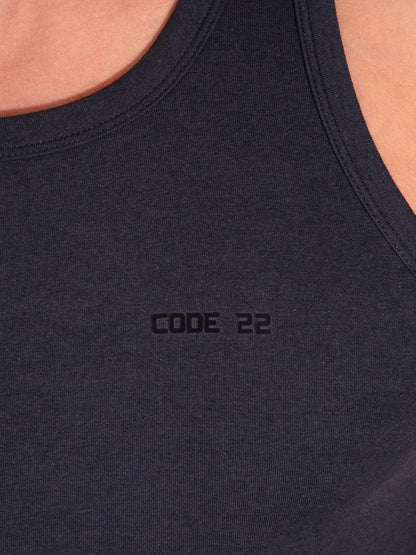 CODE22 Basic Tank Top – Breathable Modal Stretch Slim Fit Men’s Racerback Vest