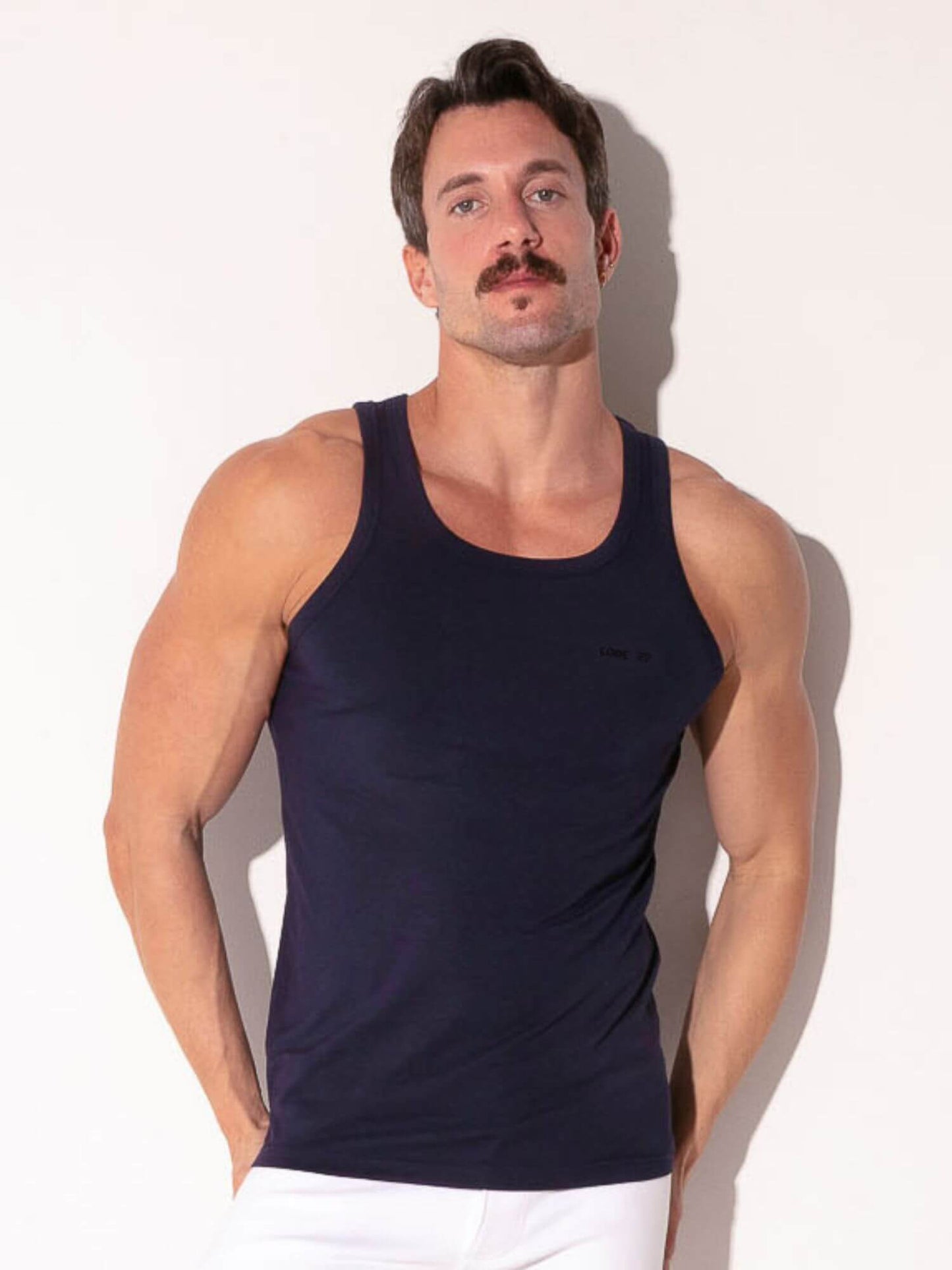 CODE22 Basic Tank Top – Breathable Modal Stretch Slim Fit Men’s Racerback Vest