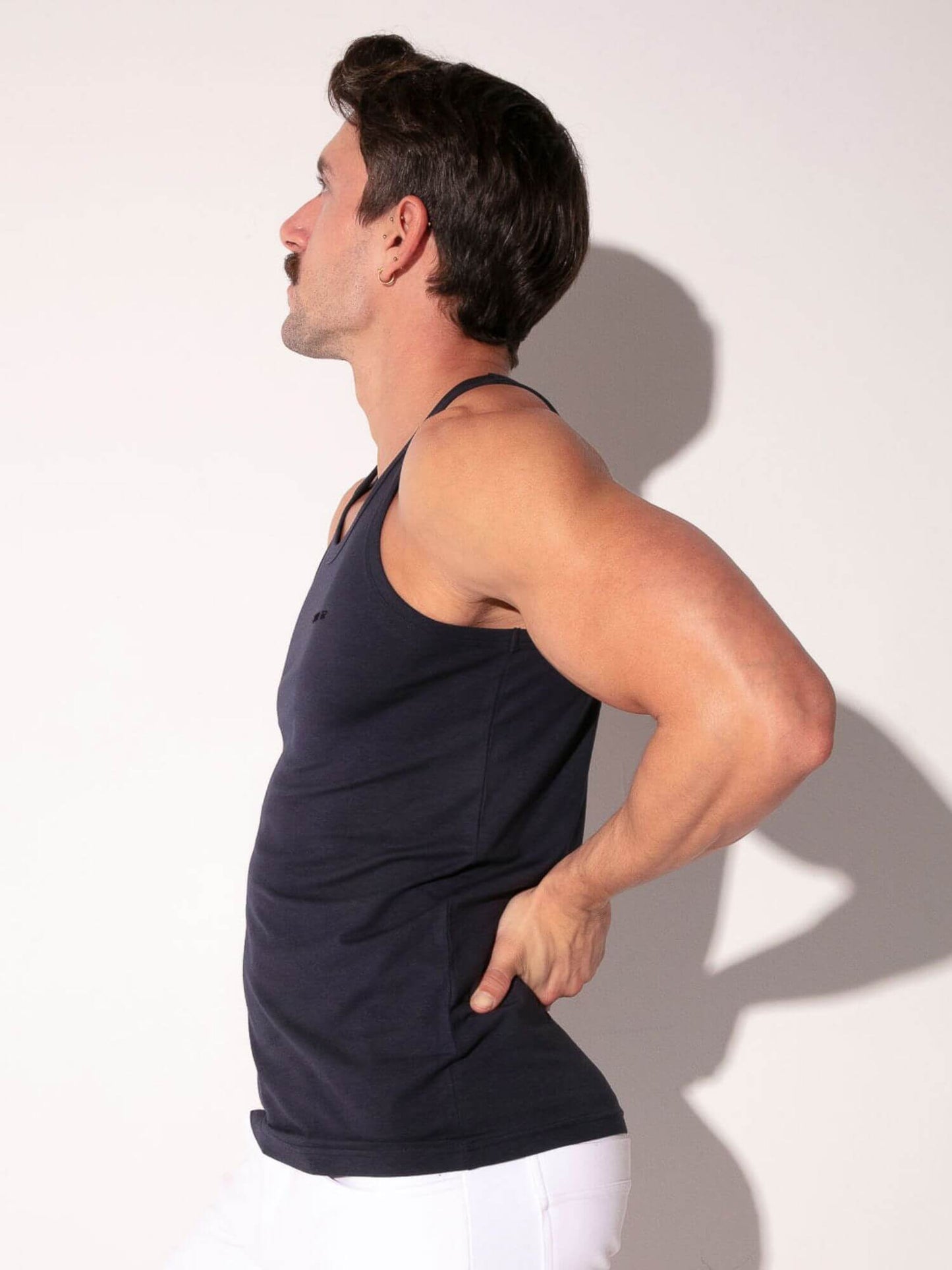 CODE22 Basic Tank Top – Breathable Modal Stretch Slim Fit Men’s Racerback Vest