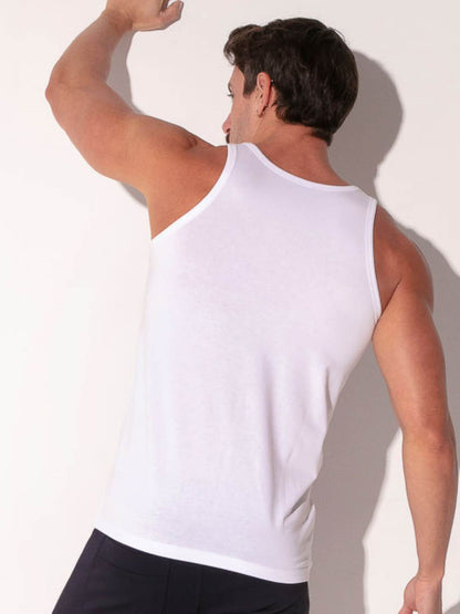 CODE22 Basic Tank Top – Breathable Modal Stretch Slim Fit Men’s Racerback Vest