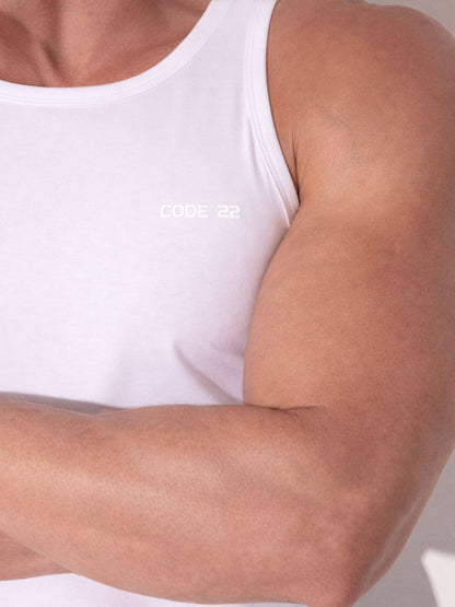 CODE22 Basic Tank Top – Breathable Modal Stretch Slim Fit Men’s Racerback Vest