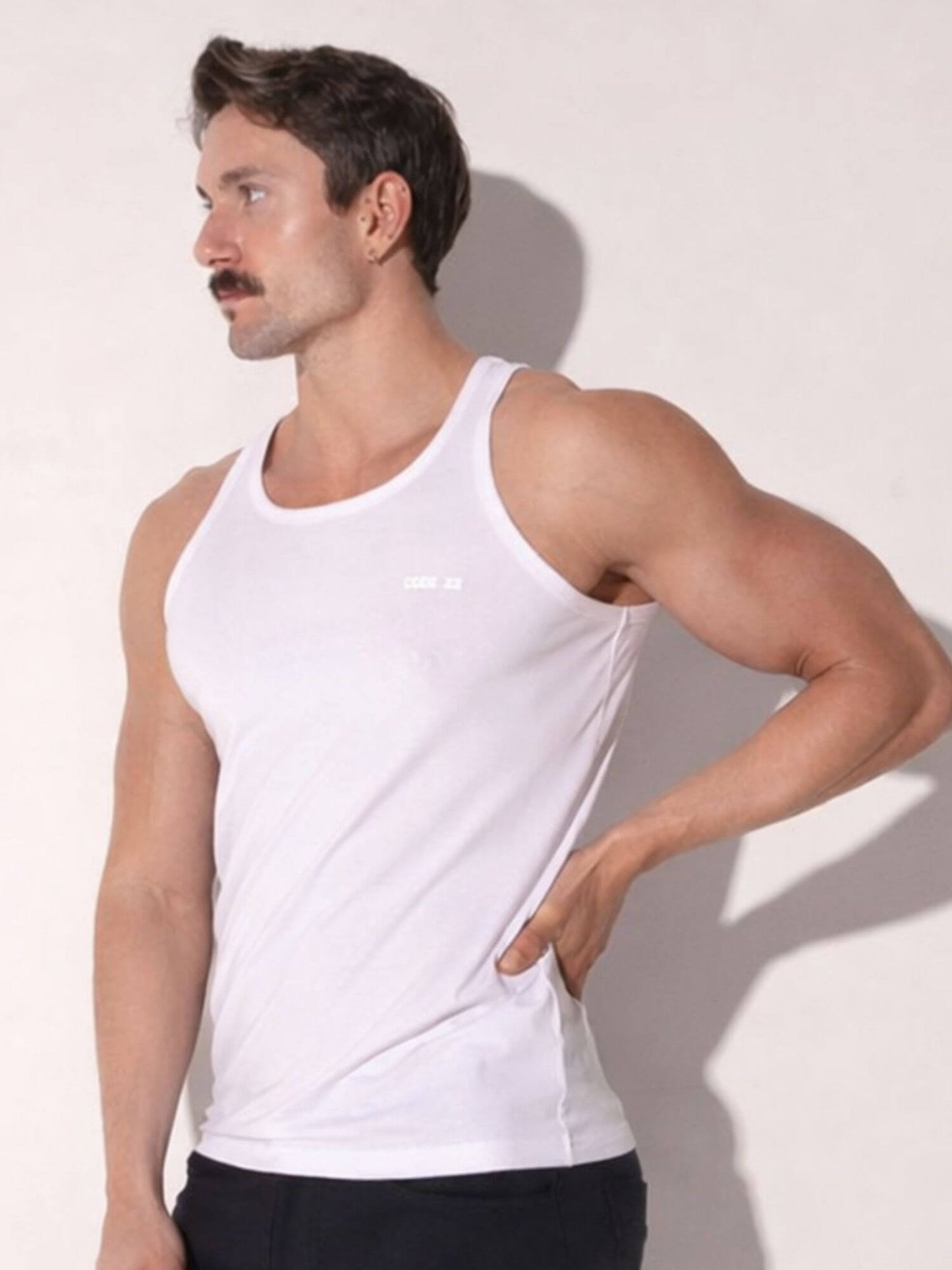 CODE22 Basic Tank Top – Breathable Modal Stretch Slim Fit Men’s Racerback Vest