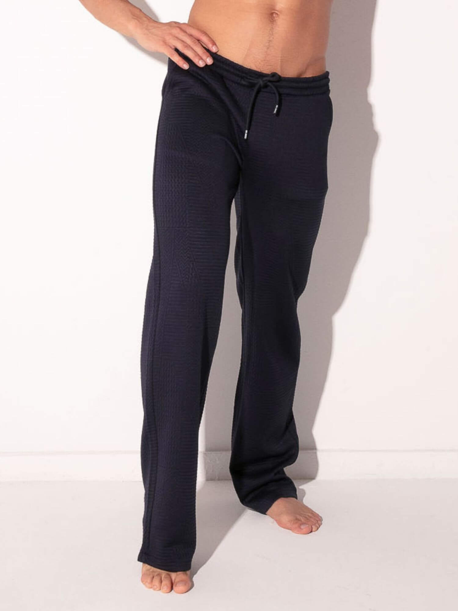 code 22 navy medley textured sweatpants 