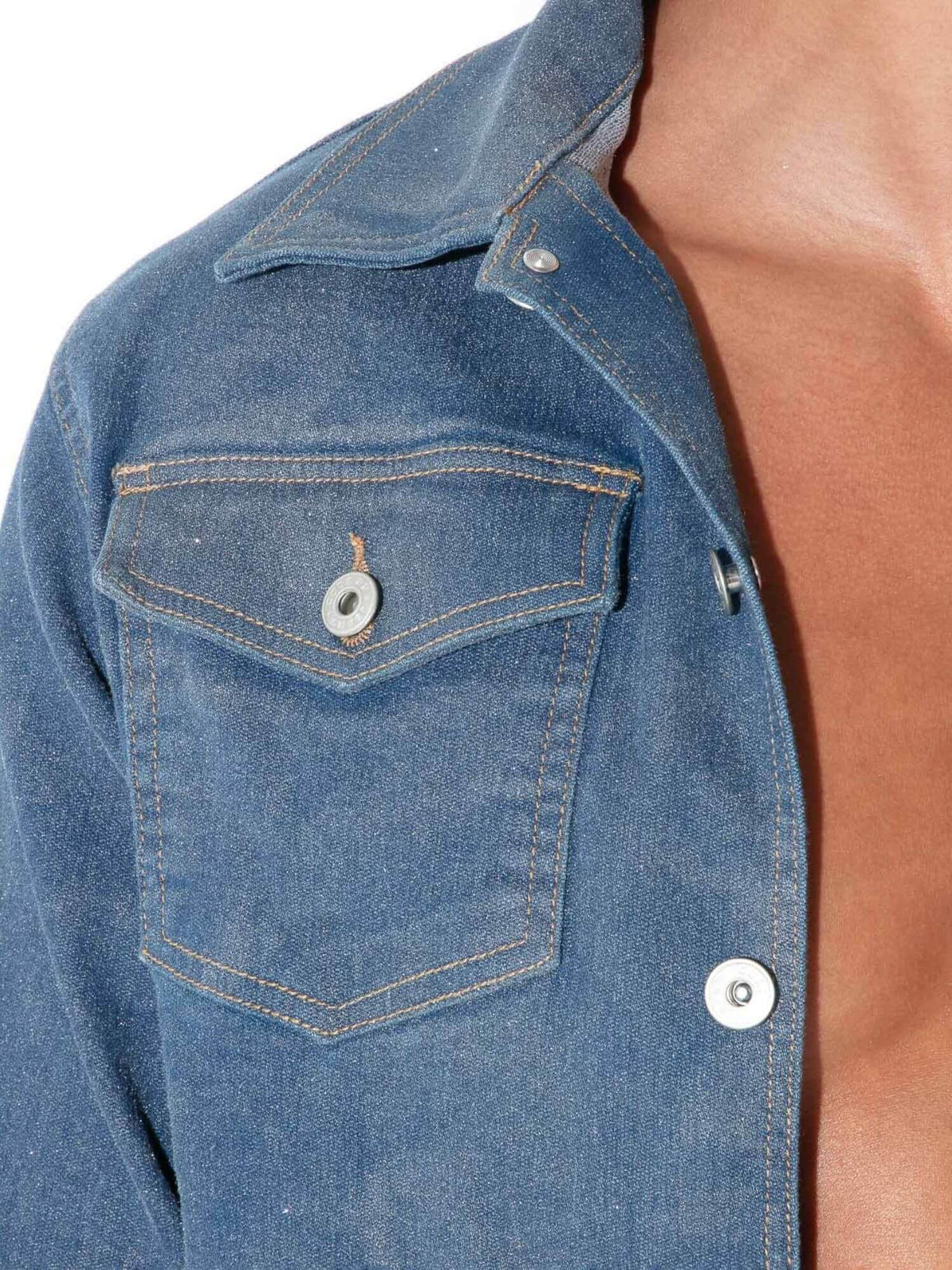 Photograph of CODE 22 Metallic Denim Jacket in silver