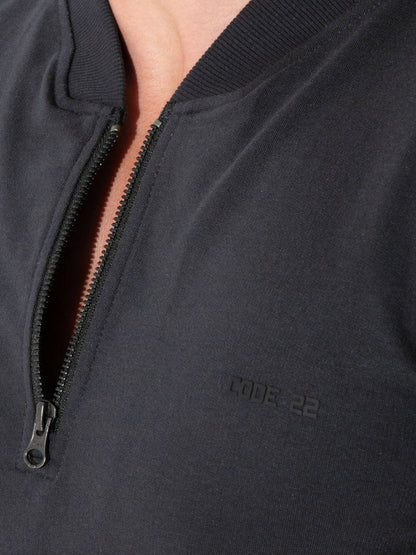 Close-up detail of CODE 22 Quilted Polo Shirt