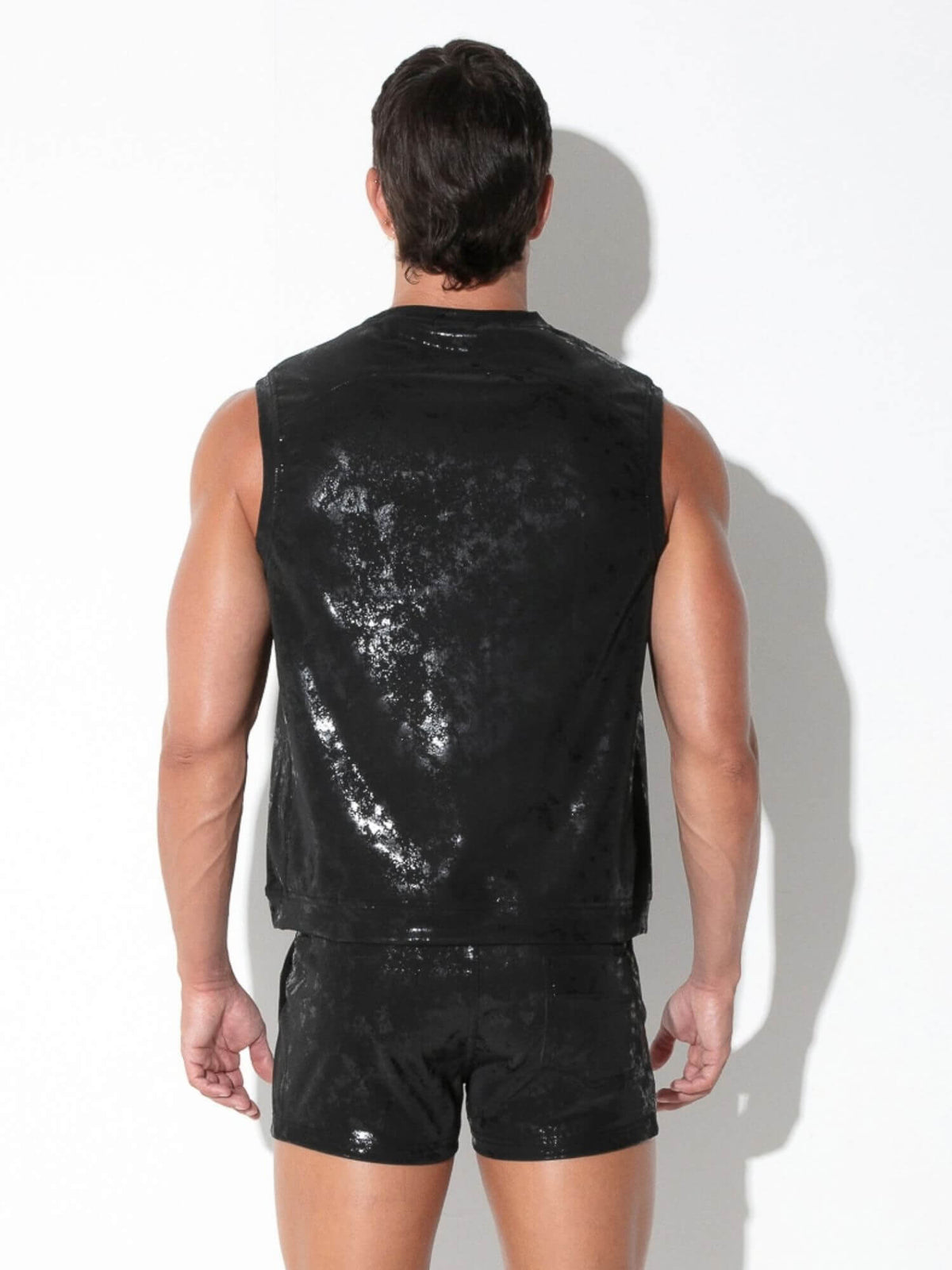 CODE 22 Vintage Leatherette Sleeveless Shirt