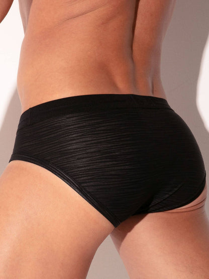 CODE 22 Zebra Brief – Semi-Sheer Stretch Slim Fit Men’s Underwear with Support Pouch