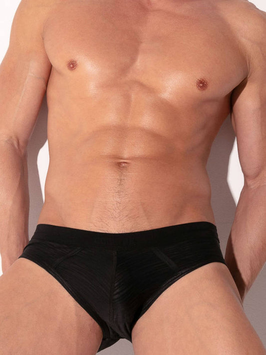 CODE 22 Zebra Brief – Semi-Sheer Stretch Slim Fit Men’s Underwear with Support Pouch