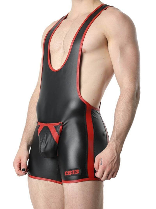 Mens CellBlock13 Anti-Chrome Vegan Leather Singlet with Removable Pouch