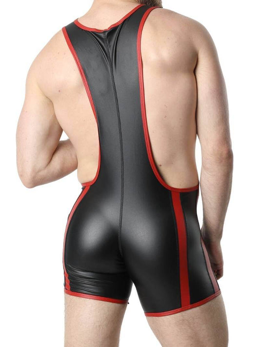 Mens CellBlock13 Anti-Chrome Vegan Leather Singlet with Removable Pouch