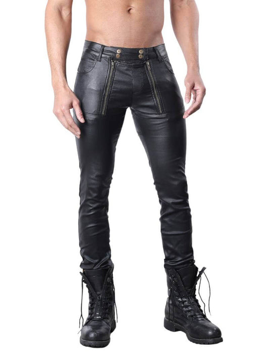 CellBlock13 Slick Carpenter Waxed Denim Zipper Jeans