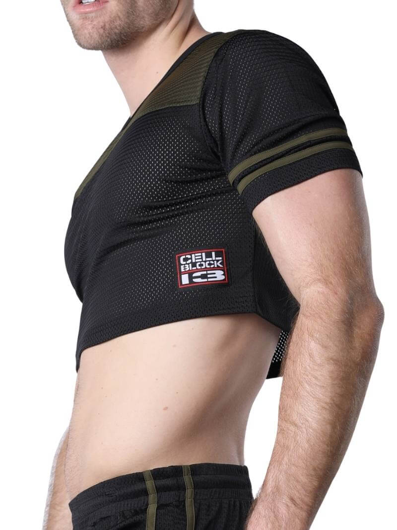 CellBlock13 Take Down Cropped Mesh T-shirt